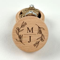 Free Personalized Engagement Ring Box Wooden Ring Box for Wedding Custom Proposal Engraved Ring Bearer Anniversary Gifts for Her