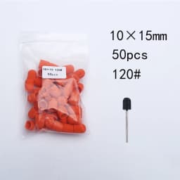 50PCS Green Nail Sanding Caps Bands With Rubber Drill Polishing Nail Art Rotating Remove Burrs Manicure Pedicure Accessory Tool