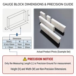 Ceramic Gauge Block 1/5Pcs ISO Grade 0, Factory Inspection Report, Calibration for Various Measuring Instruments, Customizable