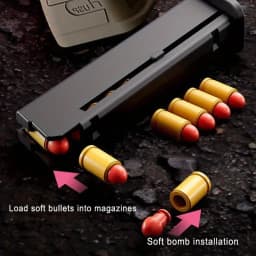 SIG17 Shell Ejecting Soft Bullet Gun, Mechanical Toy Empty Hanging Pistol Outdoor Shooting Game Educational Model Toy for Adult