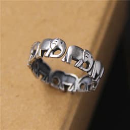 Buyee 925 Sterling Silver Female Ring Elegant Elephant Open Ring for Women Fashion Ethnic Small Fine Jewelry Circle Gift