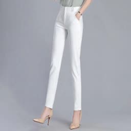 White Pants 2026 New Spring Summer High Waist Slim Stretch Pencil Pants Office Ladies Elegant Suit Pants Women Straight Trousers