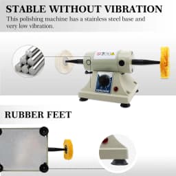 Professional Tabletop Double-Head Polisher & Grinding Machine – Adjustable Speed for DIY Jade, Jewelry & Metal Polishing