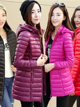 Fall Winter Lightweight down Jacket Long Slimming Large Size Fashionable Cotton Coat Warm Outerwear Commute Korean Style