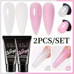AWStorG Hema Free Poly Nail Gel 30ML Acrylic Gel Finger Extension Transparent Nail Art Extension Quick Building Soak Off UV
