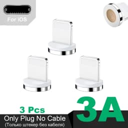 NNBILI 6A Round Magnetic Plug for Huawei Honor 3A USB Type C Magnet Tips Fast Charging Adapter for iPhone Samsung Xiaomi Oneplus