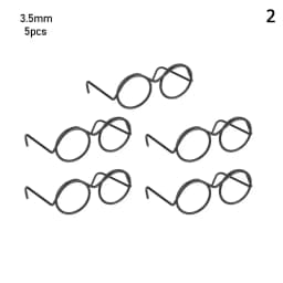 5Pcs Retro Black Metal Lensless Round Eyeglasses Doll Glasses Frame For Bjd Fashion Plush Toy Glasses Dolls Accessories Kids Toy