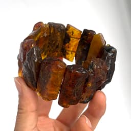 Yoowei 100% Real Amber Bracelet for Unisex Genuine Black Bead Irregular Natural Plant Medical Healing Jewelry Gift Wholesale