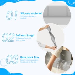 Silicone Sink Splash Guard Kitchen Water Baffle Splash Protector with Non Slip Strong Suction Washing Dishes Faucet Drain Pad