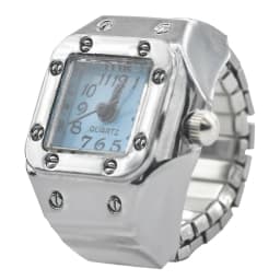 Creative Alloy Shell New Hot Selling Compact Finger Square Arabic Numeral Scale Dial Couple Men's And Women's Ring Watch