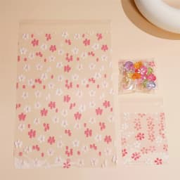 50-100pcs Flower Printed Opp Transparent Resealable Poly Bags Self Adhesive Plastics Bags For DIY Gifts Jewelly Making Seal Bags