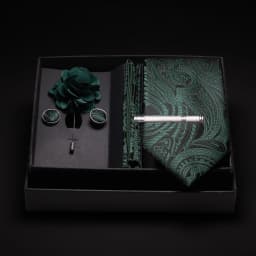 JEMYGINS New Designer Silver Gray Ties For Men Wedding Party Neck Tie Pocket Square Cufflink Pin Gift Box Set Gravat Accessories