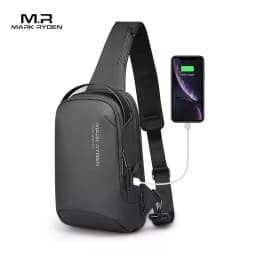 Mark Ryden Shoulder Bag for Men Water-repellent Sports Chest Bag Anti-theft Crossbody Bags USB Charging Messenger Bag