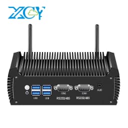 Fanless Industrial Mini PC Intel Core 6th 7th 8th CPUs 2x COM RS232 RS485 2x GbE Win10/11 Linux 4G SIM WiFi GPIO TPM Expansion