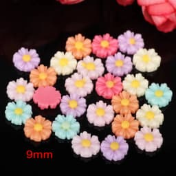 50pcs/lot 9mm-22mm White Flat Back Daisy Resin Flowers Cabochon Beads For Cell Phone Case Decoration Jewelry Making Diy Supplies