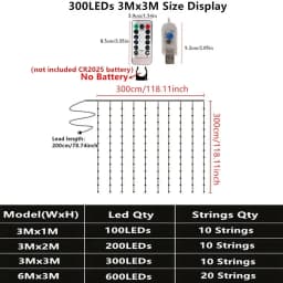 3/6M USB LED Curtain String Light Fairy Lights Garland Icicle Lights for Wedding Party Home Garden Decoration Valentine's Day