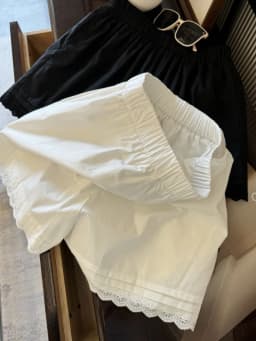 White Lace Trim Patchwork Casual Shorts for Women's High Waisted Wide Leg Vacation Beach Pants Loose Thin Bottoms Home Shorts