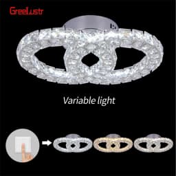 Crystal Led Ceiling Light 3 Side Crystal Chandeliers Changeable Lamp Home Decor Nordic Indoor Lighting Fixtures for Living Room