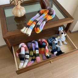 2024 Knitted Wool With Warm Color Splicing Contrast Striped Sausage Thin Scarf