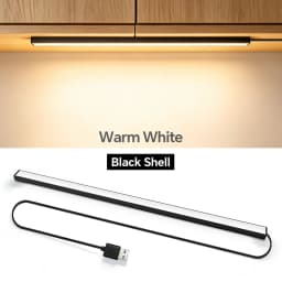 Black/White Shell USB Powered LED Night Light Bar 42cm Aluminum Touch On/Off Dimmable Lamp Cabinet Closet Washing Room Lighting