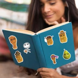 58pcs Robloxs Face -Winning Smile-Chicken Nugget Meme Series Cartoon Waterproof Decorative Water Cup Phone Case Stickers