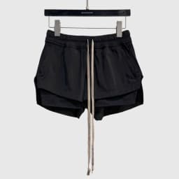 High Street Dark Style Slim Fit Pants with Slit Drawstring Shorts Women's Exlstic Waist Casual Pants Sexy Solid Color Shorts