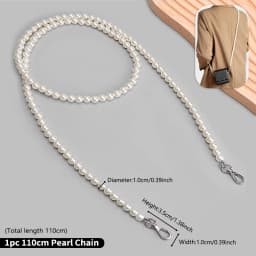 CRAZYSMITH Bag Chain Metal Strap for MLB Bucket Bag Handbag Replacement Long Beaded Chain Shoulder Crossbody Bag Accessory