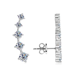 OXTAO Sparkling Moissanite Crawler Stud Earrings D VVS1 for Women Girl 14K Gold Filled Lab Imitation Diamond 2.4ct Earrings Jewelry Accessories Valentine Anniversary Day Birthday Gifts