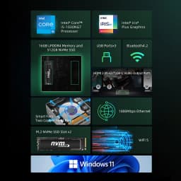 Bmax B6 Pro/Power Mini Pc Intel Core I5-1030Ng7/I7-1060Ng7 16Gb Ram 512Gb 1Tb Ssd Wifi Bluetooth 4K Windows 11 Mini Pc