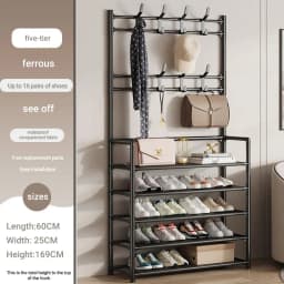 DIVEDEER 4-5 Tier Home Wardrobe Rack Bedroom Wardrobe Rack DIY Dustproof Storage Cabinet Shoe Rack Hanging Bag Storage Cabinet