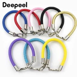 2Pcs 40/50/60cm Handbag Handle PU Braided Rope Sliver Buckle Women's Bags Shoulder Straps DIY Leather Crafts Purse Accessories