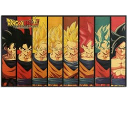 Anime Dragon Ball Retro Kraft Paper 16*12in Dragon Ball Characte Colours Notice Poster Wall Bedroom Bar Decor Photo Props Gifts