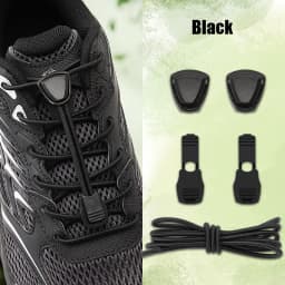 Triangle Lock No-Tie Shoelaces, Elastic Lazy Laces Buckle Set, Durable Replacement Strings for Sneakers & Outdoor Shoes 1 Pair