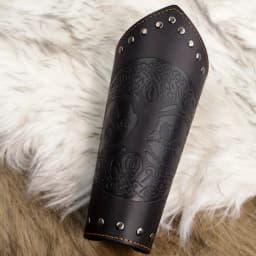 Medieval PU Leather Gauntlet Wristband Medieval Arm Bracers Punk Bracer Wrist Guards for Halloween Warrior Knight Photo Belt