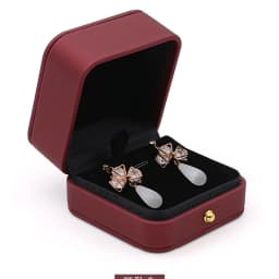 Wine Red Leather Jewelry Gift Packaging Box Wedding Ring Necklace Pendant Gift Box Brooch Long Chain Exquisite Gift Case