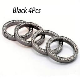 Spring O-Ring Buckle Clips, Alloy Trigger Spring Snap Hook Glossy Rhinestone Key Ring, Creative DIY Keychain Accessories