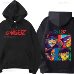 Music Band Gorillaz PUNK ROCK Sweater Cartoon Pattern Hooded Leisure and Trendy Clothes Vintage Y2K oversized Clothing