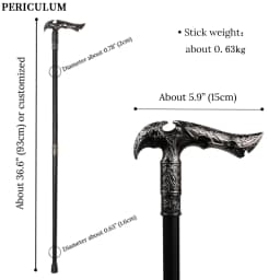 Antique Silver Viking Celtic Axe Handle Walking Cane Detachable Medieval Walking Stick Cosplay Party Prop for Men And Women