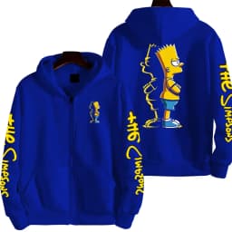 Cartoon Anime The Simpsons Men's Bart Simpson Zipper Hoodie Outdoor New Women's Sportswear Spring and Autumn Fashion Couple Coat
