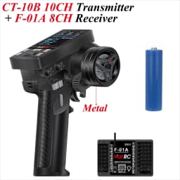 HotRC CT10B 10CH Channel Transmitter CT-10B 2.4G Remote Control 18650 Battery F-10A F-01A 6/8/10CH Gyro Receiver for RC Car Boat