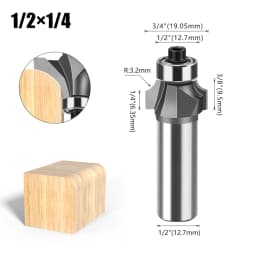 1pc 1/4" 1/2" Shank Woodworking Round Router Bit Woodworking Milling Cutter Slotting Tool Trimming Machine Router Bit