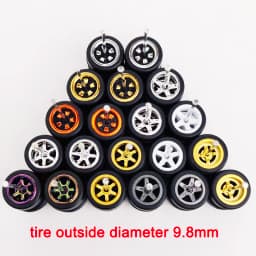 10 Sets 1/64 Alloy Car Wheels Pack Tires Diameter 9.8mm/11mm/12mm/13mm/14mm for Hot Wheel/Matchbox/Domeka/Tomy 1:64 Car Model