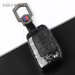 3 4 Buttons Carbon Fiber Car Key Case Cover For VW Volkswagen Golf 7 Tiguan MK2 For SEAT Ateca Leon FR 2 Ibiza For Skoda Octavia