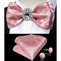 Classic White Selr-tie Bowtie with Ring Pocket Square Cufflinks Set Fashion Solid Men's Bow Tie for Wedding Groom Business Knots
