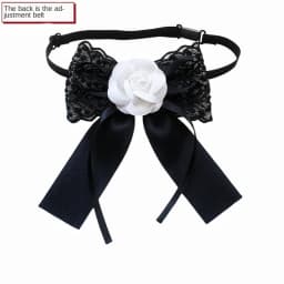 Elegant Lace Ribbon Bowtie Black College Style Collar Rhinestones Jewelry Student Shirt Korean Fabric Bow Brooches
