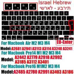 Keyboard Cover for MacBook M4 M3 M2 Pro/Max Chip MacBook Air 15.3"/13.6" A3240/A3241/A2941 Pro 14"/16" A2992/A2779/A2991/A2918