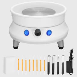 Electric Pottery Wheel Machine, 13cm Pottery Wheel Molding Machine 0-200 U/min Ceramic Machine 60W DIY ton Tool