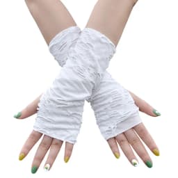 Unisex Gothic Black Gloves Fingerless Long Glove For Women Men Sexy Festival Gloves Mittens Clubwear Dance Cosplay Accessories