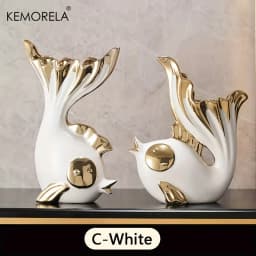 Ceramics Statue Exquisite Home Decor Modern Abstract Art Statue Ornaments Sculpture Decoration for Living Room Table Centerpiece