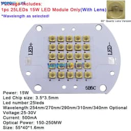 High Power 6W 12W 15W 18W 22W Deep UVC UVB 254nm 270nm 290nm 310nm 340nm 10/20/25/30/36 Integrated LED Module for Sterilization